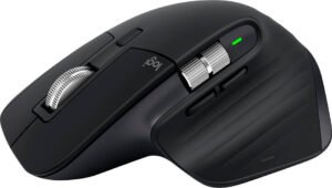 Logitech MX Master 3S Wireless Performance Mouse, With Ultra Fast Scrolling, 7 Buttons, 8000 DPI Resolution, Quiet Clicks, USB-C, Bluetooth, 10m Operating Distance, Graphite