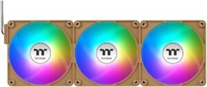 New Thermaltake CT120 EX Reverse ARGB Sync PC Cooling Fan, 120mm Sizes, Reversed Blades, 2000 RPM Fan Speed, 65.82 CFM Fan Airflow, Hydraulic Bearing Type, Pack of 3, Gravel Sand