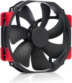 Noctua NF-A15 HS-PWM chromax.black.swap Case Fan, 140mm Fan Size, 1500 RPM Speed, 82.52 CFM Airflow, SSO2 Bearing Type, AAO Frame Technology, Chromax Black