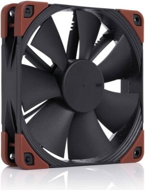 Noctua NF-F12 iPPC Heavy Duty Cooling Fan, 4-Pin PWM, 3000 PWM, SSO2 Bearing, Three Phase Motor, IP52 Water & Dust Protection, Focused Flow Frame, Heptaperf Impeller, Black