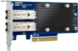 QNAP Dual-Port 10 GbE Network Expansion Card, 2 x 10G SFP+ Slots, Up to 20 Gb/s Total Throughput, PCIe 3.0 x8 Connection, 10Gbps/1Gbps Transmission Rates
