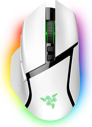 Razer Basilisk V3 Pro 35K Wireless Gaming Mouse, Right-Handed, Focus Pro 35K Optical Sensor Gen-2, 35000 Max DPI, Optical Mouse Switches Gen-3, 4-Way HyperScroll Tilt Wheel, White