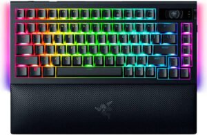 Razer BlackWidow V4 PRO 75% Mechanical Gaming Keyboard, Orange Tactile Mechanical Switch Gen-3, Command Dial, English US Layout, Detachable Type-C Cable, Black