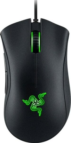 Razer DeathAdder Essential Wired Gaming Mouse with 6,400 DPI Optical Sensor, 5 Prog Buttons, Mechanical Switches, Ergonomic Form Factor, Standard Stock Feet, 10M Clicks, Black