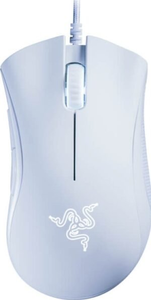Razer DeathAdder Essential Wired Gaming Mouse with 6,400 DPI Optical Sensor, 5 Prog Buttons, Mechanical Switches, Ergonomic Form Factor, Standard Stock Feet, 10M Clicks, White