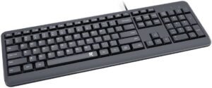Redragon BK-7092 Full-Sized Office Keyboard, Wired USB Connection, 14 FN Hot Keys, Ergonomic Design, Matte Black