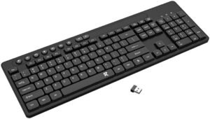 Redragon BK-7094 Wireless Full-Sized Office Keyboard, Silent Chocolate Keycaps, Shortcut Keys, Ergonomic Design, Long Battery Life, Black