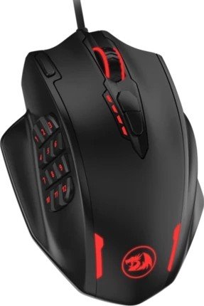 Redragon M908 IMPACT MMO Gaming Mouse up to 12,400 DPI High Precision Laser Mouse for PC, 18 Programmable Buttons, Weight Tuning Cartridge, 12 Side Buttons