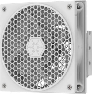 SilverStone FDP02 External Cooling Fan Adapter Bracket, 1 x 120mm Cooling Fan, 1500 RPM Fan Speed, Protective Fan Grill, Hydraulic Bearing, 3 Pin Connectors, White