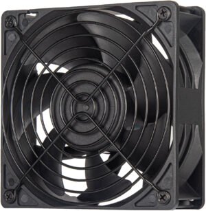 SilverStone FHS 120X PWM Industrial Fan, 120mm x 38mm Size, Giant-Bladed Design, Dual Ball Bearing Type, 4000 RPM Fam Speed. 143.98 CFM Fan Airflow, 11.66mm H2O Static Pressure, Black