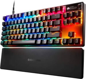 SteelSeries Apex Pro TKL Gen 3 Mechanical Gaming Keyboard, OmniPoint 3.0 Adjustable HyperMagnetic Switches, Double Shot PBT Keycaps, US English Layout, Wired Connectivity, Black