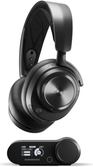 SteelSeries Arctis Nova Pro Wireless P Multi-System Gaming Headset, Premium Hi-Fi Drivers, ANC, Infinity Power System, Stealth Retractable Mic - PC, PS5/PS4, Switch, Mobile, Black