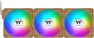 Thermaltake CT120 EX ARGB Sync PC Cooling Fan, 120mm Sizes, Standard Blades, 2000 RPM Fan Speed, 68 CFM Fan Airflow, Hydraulic Bearing Type, Pack of 3, Gravel Sand