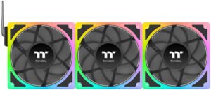 Thermaltake TOUGHFAN EX 120 ARGB Sync PC Cooling Fan, 120mm Sizes, MagForce 2.0, 2000 RPM Fan Speed, 65.82 CFM Fan Airflow, Hydraulic Bearing Type, Pack of 3, Black
