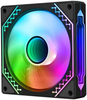 WJCOOLMAN Uni Fan ARGB Case Fan, 120mm Fan Size, 1600 RPM Fan Speed, 61CFM Fan AirFlow, aRGB Lighting, Hydraulic Bearing Type, Black