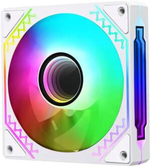 WJCOOLMAN Uni Fan ARGB Case Fan, 120mm Fan Size, 1600 RPM Fan Speed, 61CFM Fan AirFlow, aRGB Lighting, Hydraulic Bearing Type, White
