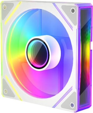 WJCOOLMAN Uni SI ARGB Case Fan, 120mm Fan Size, 1600 RPM Fan Speed, 61 CFM Fan AirFlow, aRGB Lighting, Hydraulic Bearing Type, White