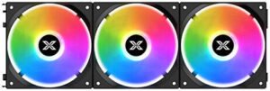 Xigmatek Starlink aRGB Fans, 120mm Fan Size, 1800 RPM Fan Speed, 65.5 CFM Airflow, Hydraulic Bearing, Mini ARGB Controller, Pack Of 3, Black