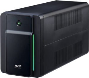 APC Back-UPS 1200VA Tower, 230 V Main Input Voltage, 9.0 Ah Battery Capacity, 8 h Battery Recharge Time, 6x IEC C13 outlets, AVR, 1.2 m Cable Length, Black