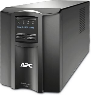 APC SMT1500IC Tower Smart UPS, Line Interactive, 1500VA Power, Tower, 230V Output Voltage, 8x IEC C13 Outlets, Smart Connect Port + SmartSlot Interface, AVR, LCD, Black