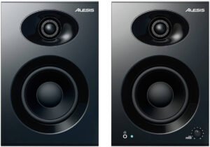 Alesis Elevate 4 Powered Desktop Studio Speakers, 4" (10.2 cm) Woofer LF Driver, 1" (2.5 cm) Silk-Dome Tweeter HF Driver, Black