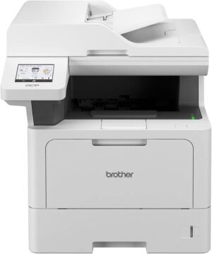 Brother DCP-L5510DW Mono Laser Printer, Print ,Scan, Copy, Up to 50 PPM Print Speed, Up to 1200 x 1200 DPI Resolution, 8.9cm Color Touchscreen Panel Operation, White