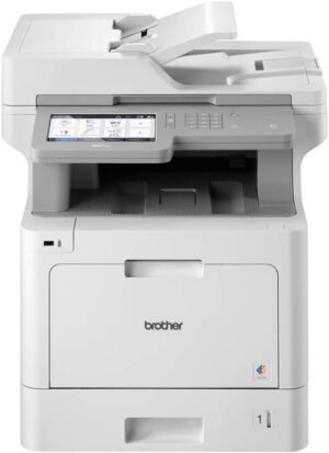Brother MFC-L9570CDW All-In-One Color Laser Printer, 31ppm Prints Speed, Automatic 2-Sided Print, 100ipm Scan Speed, 6.9" Touchscreen LCD, 300 Sheet Paper Input, White