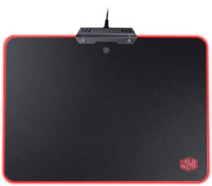 Cooler Master RGB Hard Gaming Mousepad, Illuminated Precision, 350mm x 264mm x 2mm Dimension, Aluminum Bracket, Braided Cable, Black