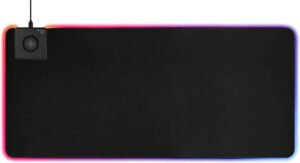 Deltaco Gaming RGB Mousepad with 10W Fast Wireless Charging & Extra Large Neoprene Surface, 90 x 40 cm, Black
