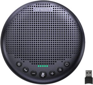 EMEET OfficeCore Luna Plus Speakerphone, 8 Omni-Directional Mics, Noise Cancellation, Full Duplex With VoiceIA, 10 Hours Continuous Usage, 2600mAh Battery Capacity, Black