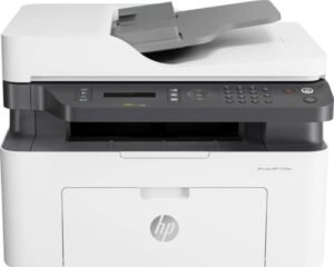 HP MFP 137fnw Multifunction Laser Printer, Print/Copy/Scan, 20ppm Printing Speed, Ethernet Interface, 150 Sheets Input Capacity, ‎128 MB RAM Size, White