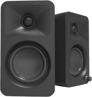 Kanto ORA Computer Speakers, Bi-Amplified Class D (50W RMS/100W Peak 16W Woofer + 9W Tweeter Each), 3" Paper Woofer, 3/4" Silk Dome Tweeter, 70Hz-22kHz, Bluetooth 5.0/USB-C, Matte Black