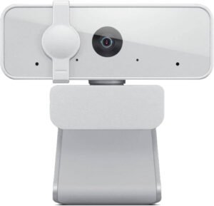 Lenovo 300 FHD Webcam, DFOV 95° Camera FOV, Wired Connectivity, Pan & Tilt Adjustability, Two Build-in Mic, MJPEG YUY2 Video Coding, White
