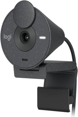 Logitech BRIO 305 Full HD Webcam, Auto Light Correction, Noise-Reducing Mic, Fixed Focus, Integrated Privacy Shutter, USB-C Connectivity, Graphite