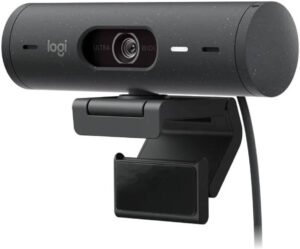 Logitech Brio 500 Full HD 1080p Webcam, Auto Light Correction, Show Mode, Dual Noise Reduction Mics, Webcam Privacy Cover, Works with MS Teams, Google Meet, Zoom, USB-C Cable, Graphite