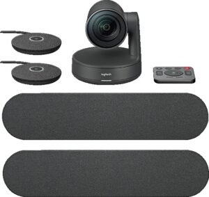 Logitech Rally Plus Video Conferencing Kit, With 2x Rally Speakers, 2x Microphone, Up to 3840 x 2160 Resolution, SuperSpeed USB 3.0 Interface Type, Black
