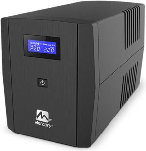 Mercury Elite 2200 Line Interactive Smart UPS, 2200VA/1320W, Offline, LCD Version, With USB Port, 4X Universal Socket, 2X 9AH Battery, W/ Schuko PC, Black