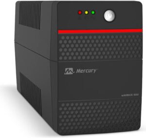Mercury Maverick 1050VA Line Interactice UPS, 1050VA / 630W Capacity, Humanized alarm system, Simulated sinewave, Built-In AVR, AC Overload protection, Black
