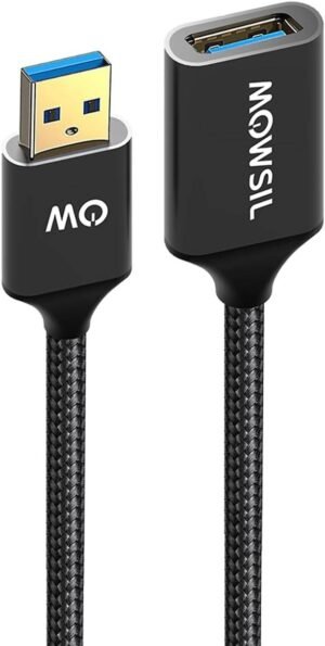 Mowsil USB Extension Cable 3Mtr USB A Male to Female Extension Cord USB 3.0 Extender 5Gbps Data Transfer Compatible with Webcam, Phone, USB hub, Mouse, Keyboard, Hard Drive, Headset, 3 Meter