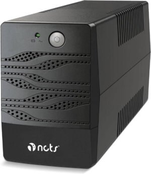 NCTS NU7110 Smart Line Interactive UPS, 1000VA/600W Capacity, 12V 7Ah Battery Type, 2-6ms Transfer Time, Simulated Sinewave Waveform (Bat Mode), Power Protection, Black