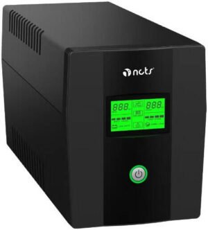 NCTS QSTROM SERIES 2500VA Line Interactive UPS, Voltage Input 220V Buck Up AVR Voltage Stabilization, Fast Transfer, Reliable Buck Up for Home & Office Equipment, Black