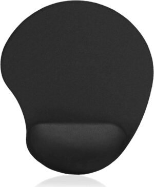 NETPOWER Black Mouse Pad with Gel Wrist Rest Support, Comfortable Mouse Pad for Computer, Laptop, Home, Office & Travel
