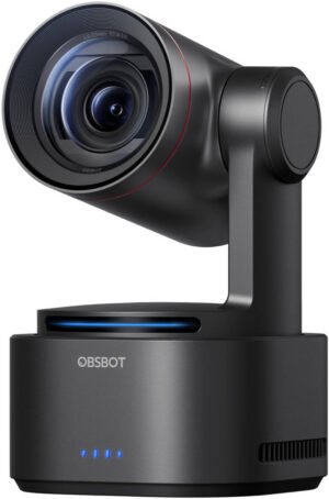 OBSBOT Tail 2 AI-Powered PTZR 4K Live Production Camera, 1/1.5" CMOS Image Sensor, f/1.8 - f/3.0 Aperture, High Resolution up to 4K@60fps & 1080P@120fps, 6-axis Gyroscope, Black