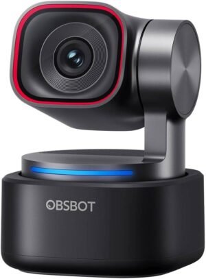 OBSBOT Tiny 3 AI-Powered Spatial Audio 4K Webcam, AI Tracking PTZ Camera with 1/1.28" Sensor, Tri-Mic, Voice & Gesture Control, 120FPS, HDR, Web Cam