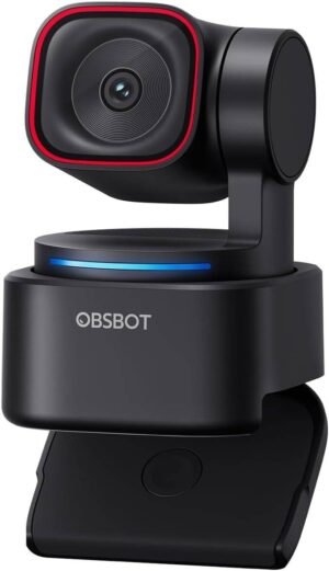 OBSBOT Tiny 3 Lite AI-Powered Spatial Audio 4K Webcam - Compact AI Tracking PTZ Camera with 1/2" Sensor, Tri-Mic, Voice Control, 120FPS, HDR, Webcam