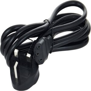 Original Power Cable, 3 Pin UK Adapter with Fuse, 1.8 Meter, For Pc