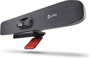 Poly Studio R30 Webcam, 4K USB Video Conferencing Bar, 1080p Video Resolution, 120° Wide Field of View, Digital Zoom, Poly DirectorAI Smart Camera, Mic & Speaker, Black