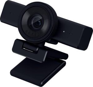 Razer Kiyo V2 X 1440p 60FPS Streaming Webcam, Fast Auto-Focus, 80° Wide-Angle Lens, Built-In Microphone, USB Plug-and-Play, Compatible with OBS Teams Zoom, Tripod Mount, Black