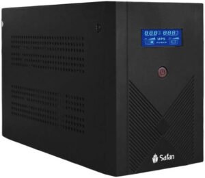 Safan 1000VA Line Interactive UPS 600W Uninterruptible Power Supply with AVR, USB & RJ45 Ports, Dual Battery Backup for PC & Router