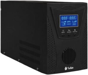 Safan 3000VA Line Interactive UPS, 1800W Uninterruptible Power Supply with AVR, 4 Universal Sockets, USB & RJ45, Long Backup Battery System